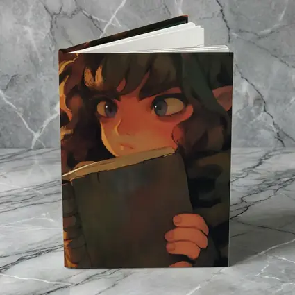 Elf Child Reading Book Dark Fantasy Art