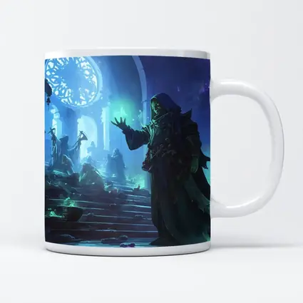Dark Sorcerer Casting Magic In Ancient Hall