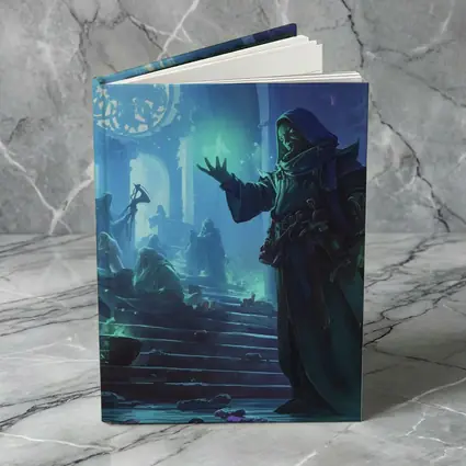Dark Sorcerer Casting Magic In Ancient Hall