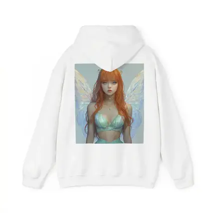 Red Hair Fairy Girl Blue Wings Fantasy