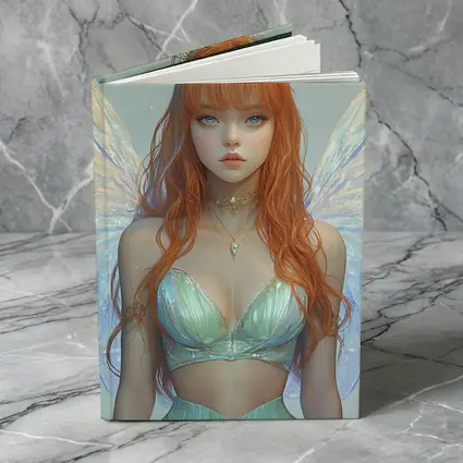 Red Hair Fairy Girl Blue Wings Fantasy