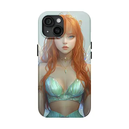 Red Hair Fairy Girl Blue Wings Fantasy