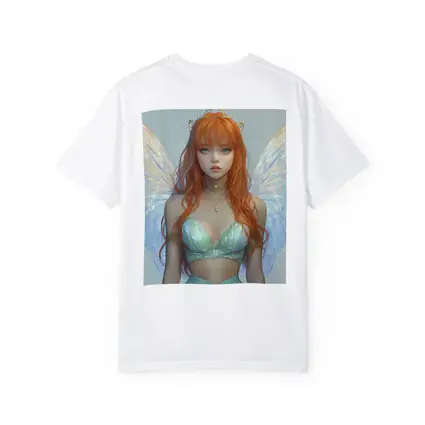 Red Hair Fairy Girl Blue Wings Fantasy