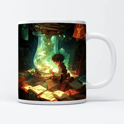 Anime Boy Drawing in Magical Workshop