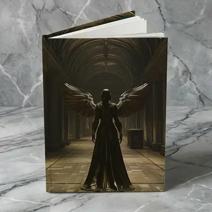 Dark Angel Figure Ancient Stone Hall