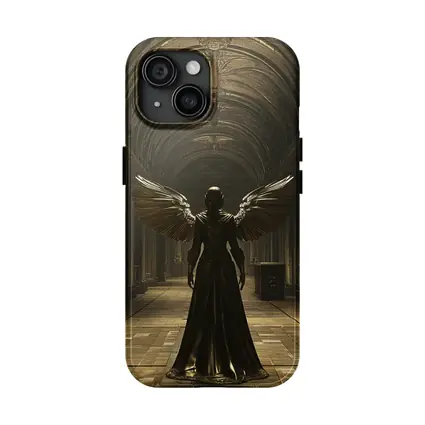Dark Angel Figure Ancient Stone Hall