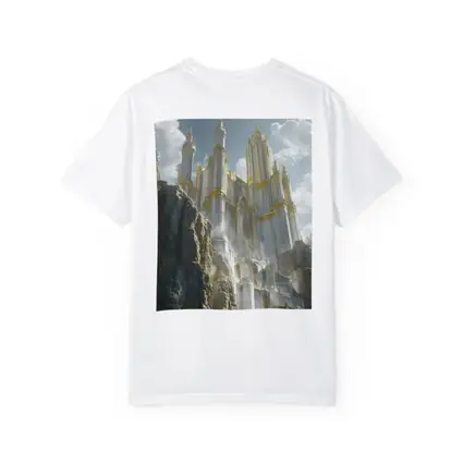 White Gold Fantasy Castle Rocky Cliffs