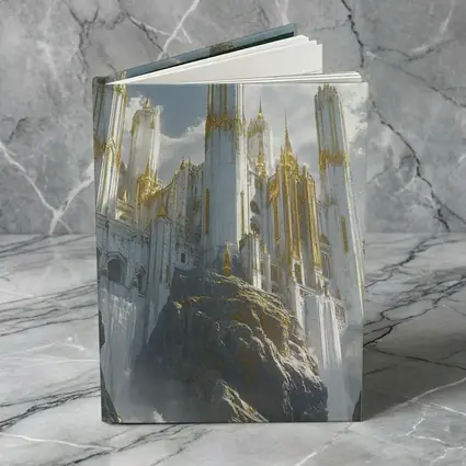 White Gold Fantasy Castle Mountain Cliff