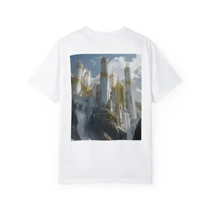 White Gold Fantasy Castle Mountain Cliff