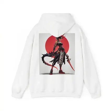 Anime Demon Girl Warrior Red Circle