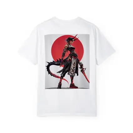 Anime Demon Girl Warrior Red Circle