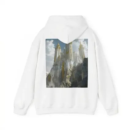White Gold Fantasy Castle Rocky Cliffside