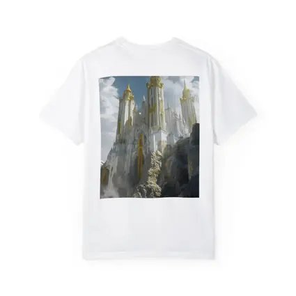 White Gold Fantasy Castle Rocky Cliffside