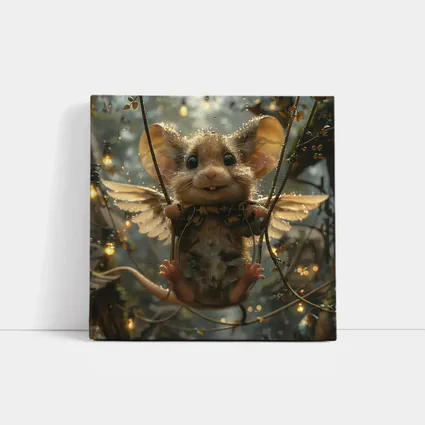 Winged Mouse Swinging Fantasy Forest Lights