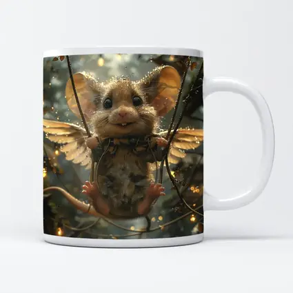 Winged Mouse Swinging Fantasy Forest Lights