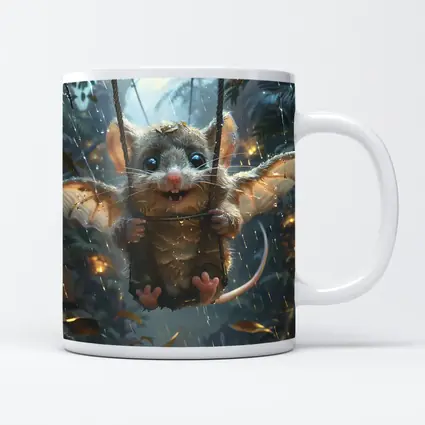 Fantasy Possum On Swing Rainy Forest