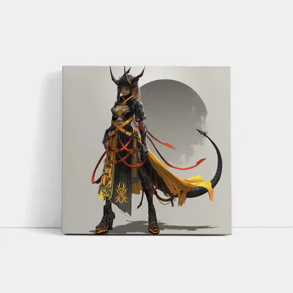 Dark Demon Warrior Girl Anime Fantasy Art