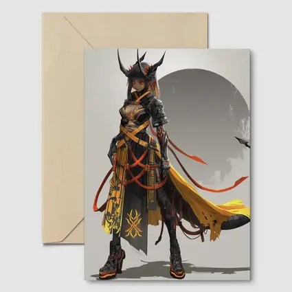Dark Demon Warrior Girl Anime Fantasy Art
