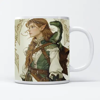 Elf Ranger Girl With Baby Dragon Fantasy Art