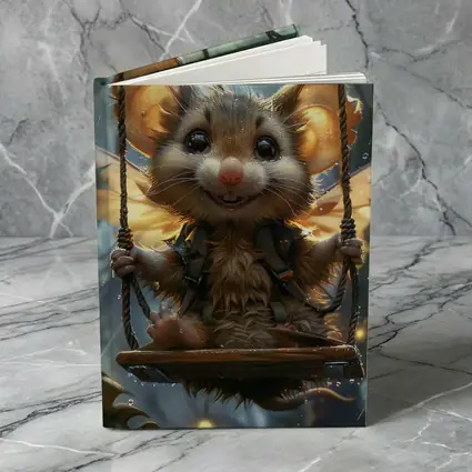 Fantasy Mouse Fairy Swinging In Enchanted Forest