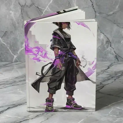 Dark Horned Warrior Purple Magic Anime Art
