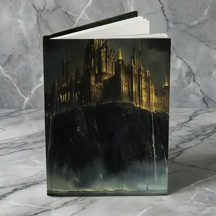Dark Gothic Castle on Rocky Cliff Fantasy
