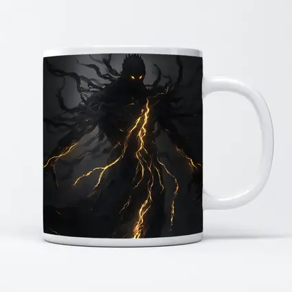 Dark Shadow Demon Glowing Lightning Dark Background