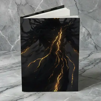 Dark Shadow Demon Glowing Lightning Dark Background