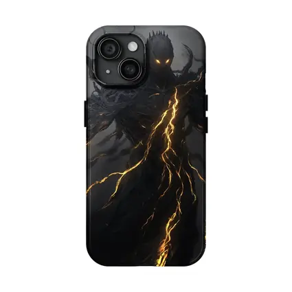 Dark Shadow Demon Glowing Lightning Dark Background