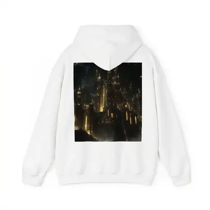 Dark Gothic Castle Glowing Gold Night Sky