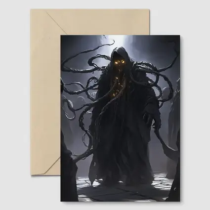 Dark Tentacle Wraith Glowing Eyes Fantasy