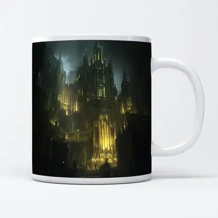 Dark Gothic Castle Green Night Fantasy Art