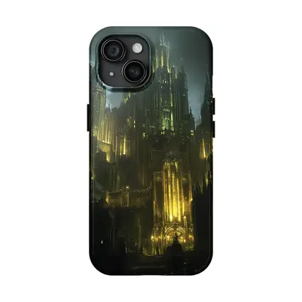 Dark Gothic Castle Green Night Fantasy Art