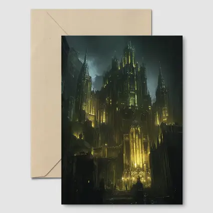 Dark Gothic Castle Green Night Fantasy Art