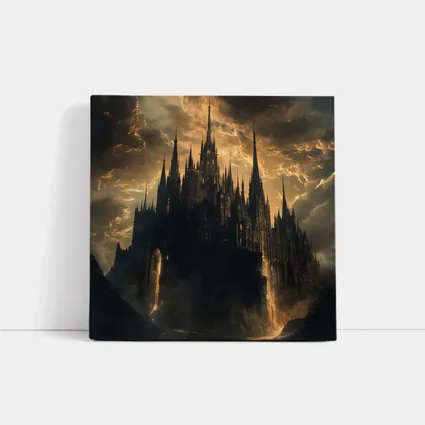 Dark Gothic Castle Dramatic Stormy Sky Fantasy