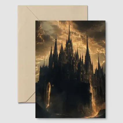 Dark Gothic Castle Dramatic Stormy Sky Fantasy