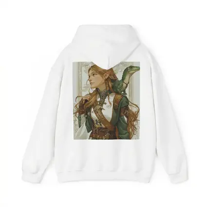 Elf Warrior Girl With Green Lizard Fantasy