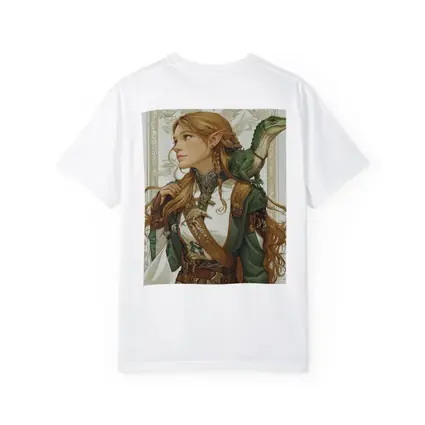 Elf Warrior Girl With Green Lizard Fantasy