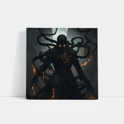 Dark Shadow Creature Glowing Eyes Fantasy Art
