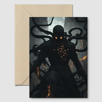 Dark Shadow Creature Glowing Eyes Fantasy Art