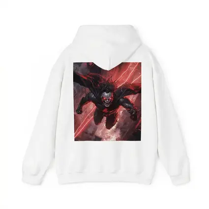Dark Villain Flying Over Burning City