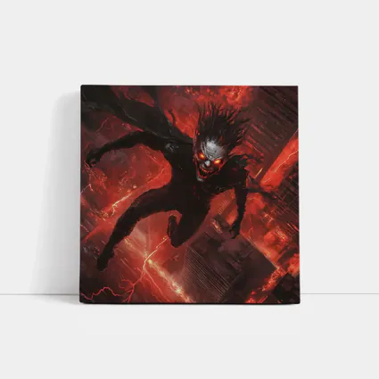 Dark Demon Flying Over Red City