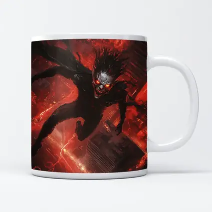 Dark Demon Flying Over Red City