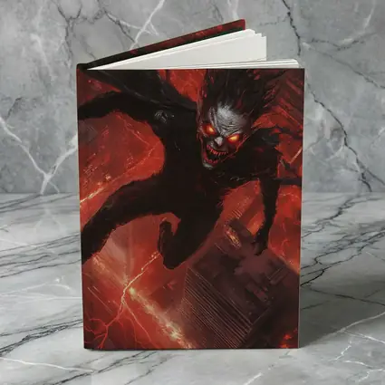 Dark Demon Flying Over Red City