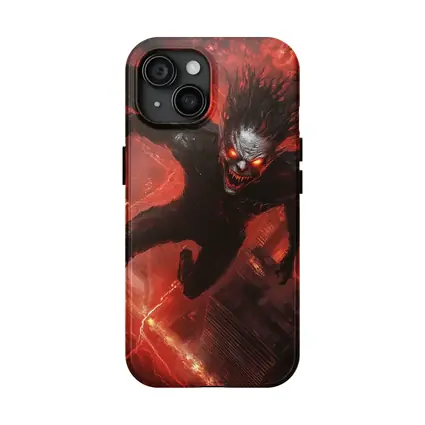 Dark Demon Flying Over Red City