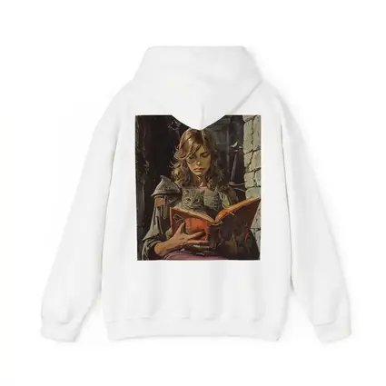 Female Knight Reading Book With Cat
