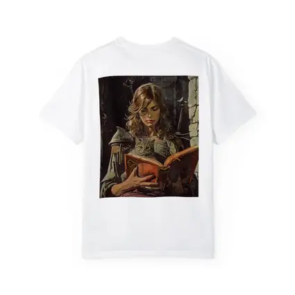 Female Knight Reading Book With Cat