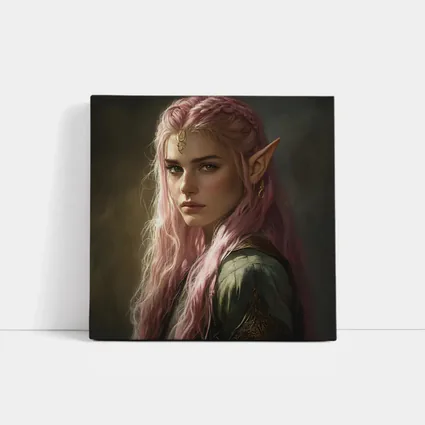 Pink Hair Elf Fantasy Portrait Digital Art