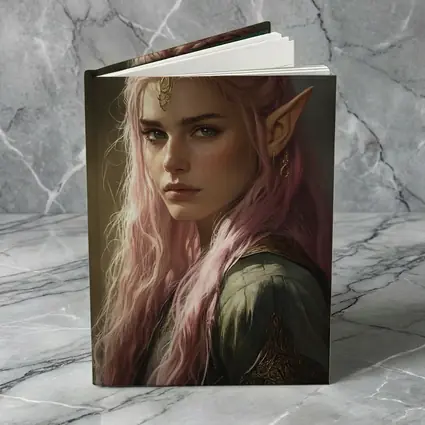 Pink Hair Elf Fantasy Portrait Digital Art