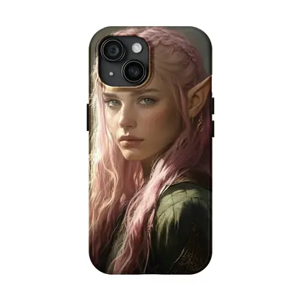Pink Hair Elf Fantasy Portrait Digital Art
